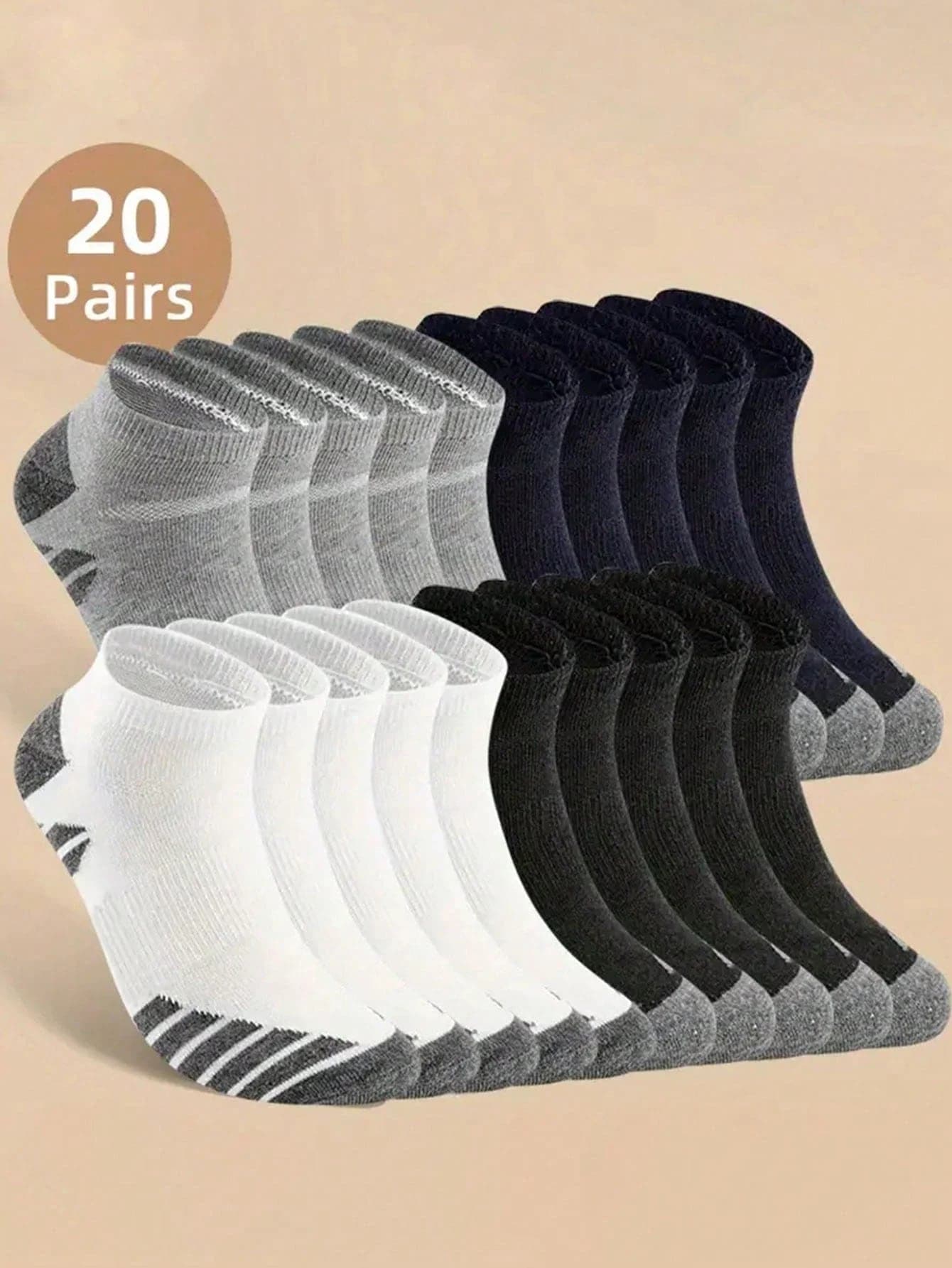 10/20 paia di calzini scollati da uomo con deodoranti e assorbenti del sudore, adatti per l'uso quotidiano e all'aperto