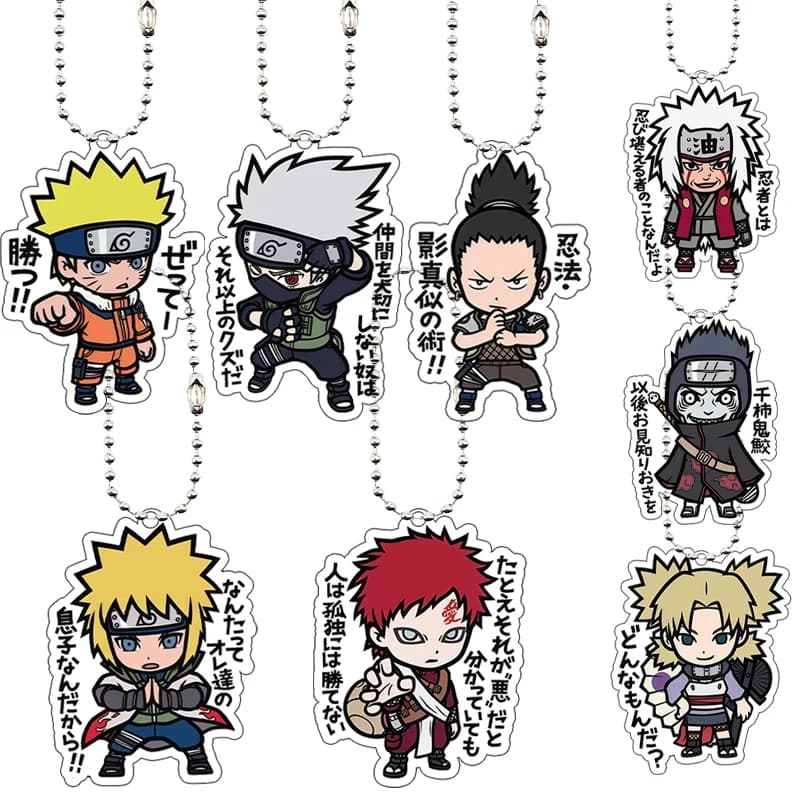 Portachiavi in Acrilico Bifacciale Fatto a Mano con Personaggi Anime Jiraiya Kankuro, 5cm, Ciondolo Decorativo per Zaino, Accessorio Moda per Uomo e Donna