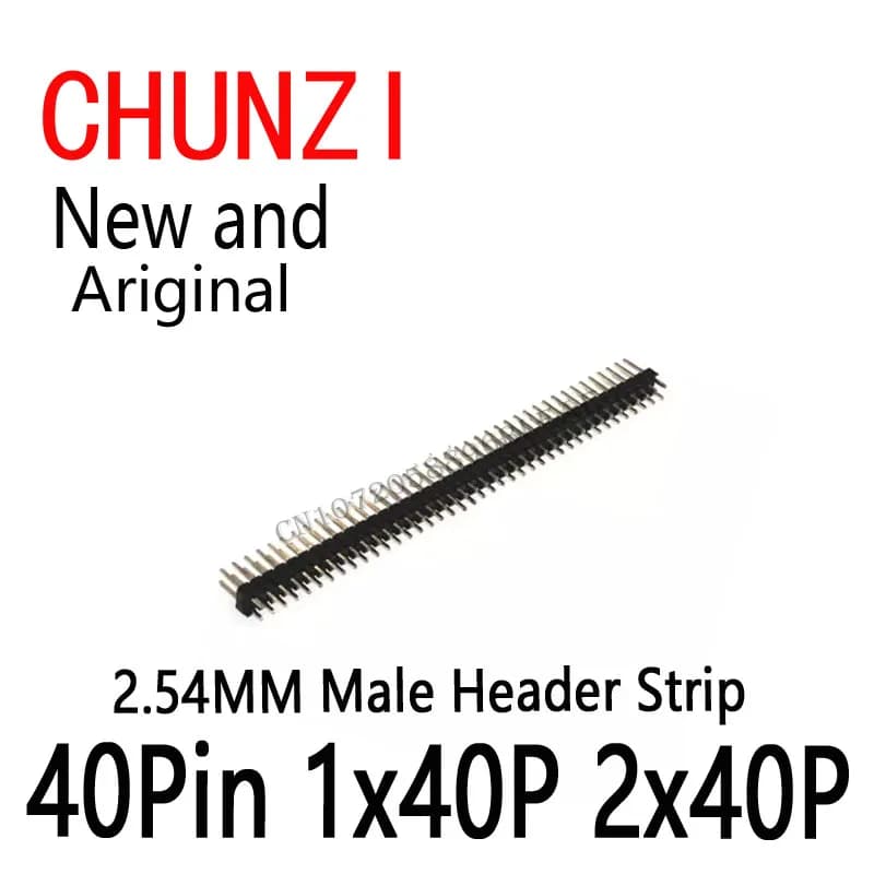 Striscia connettore intestazione pin infrangibile maschio Ibuw Row per Arduino Rosso Nero 2,54MM 40Pin 1x40P 2x40P