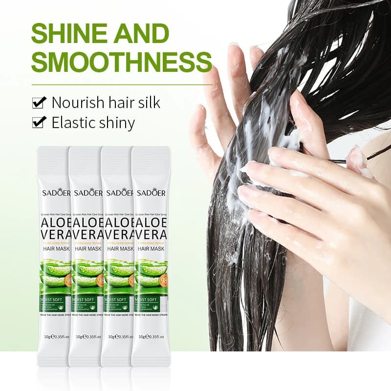 Moisturizing and repairing hair mask for aloe vera Quick repair of hair Bad hair Straightness Freshness Nutrient Portable 10g