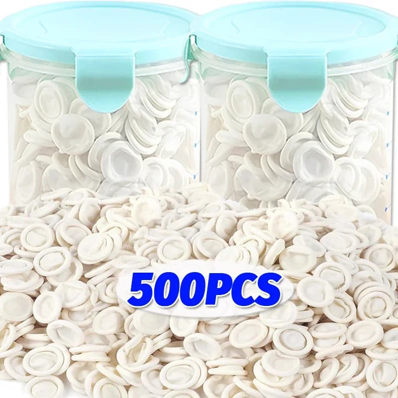 100/500PCS Coperture per dita in lattice antiscivolo Usa e getta bianche antistatiche per le dita Protezione per la punta delle dita Manicotto per il pollice Strumenti per nail art