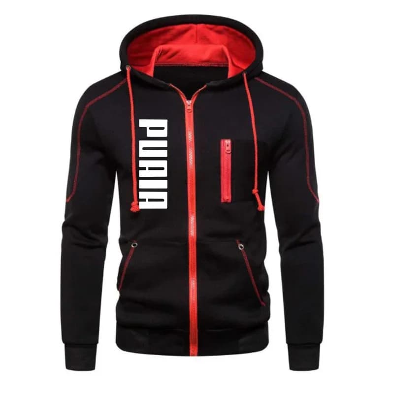 Giacche da uomo Felpe con cappuccio moda Manica lunga Felpa con cappuccio con cerniera Felpe in pile con cappuccio Abbigliamento sportivo casual da uomo Taglie forti Nero Whi