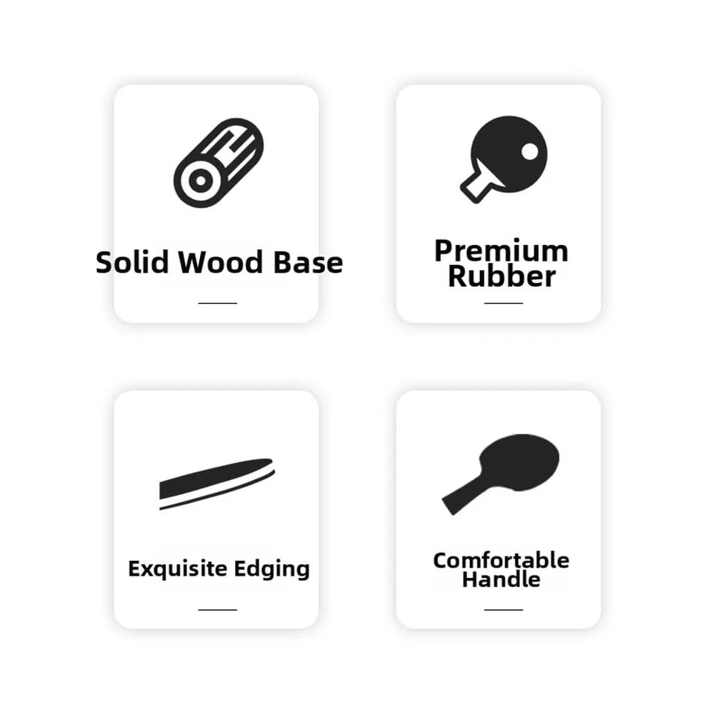Table Tennis Set for Learners Includes 2 Rackets 3 Balls 1 Carry Pouch Anti-Slip Sweat-Absorbing Wooden Handle