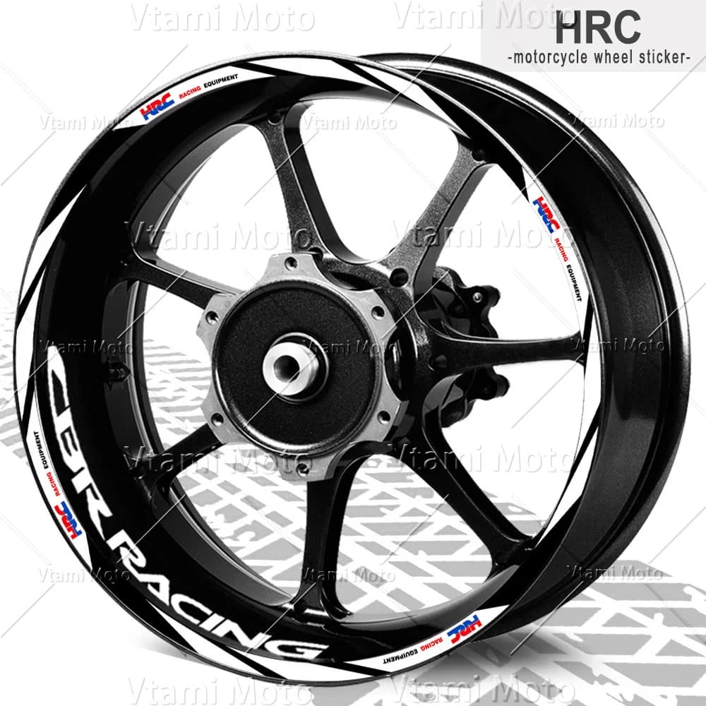 Reflective Motorcycle Wheel Sticker Tire Stripe Rim Decals For HRC CBR1100 CBR1000RR 600RR CBR 650 500R 300R 250R 125
