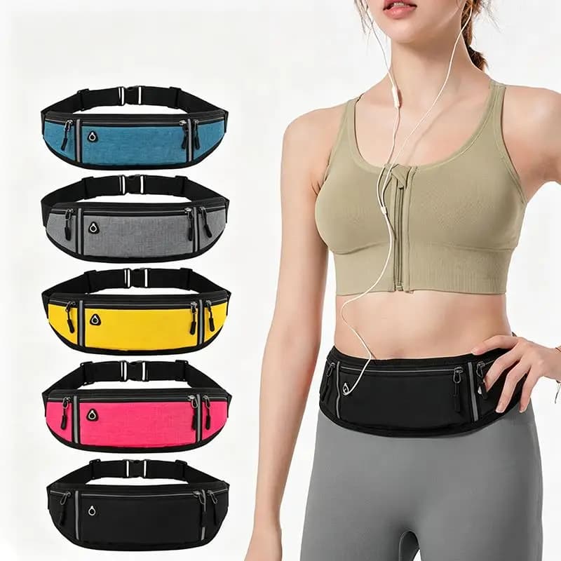 Marsupio Impermeabile da Corsa, Unisex, Sottile, con Cinturino Riflettente, Cintura Fitness per Esterni, Cinghia Elastica Regolabile