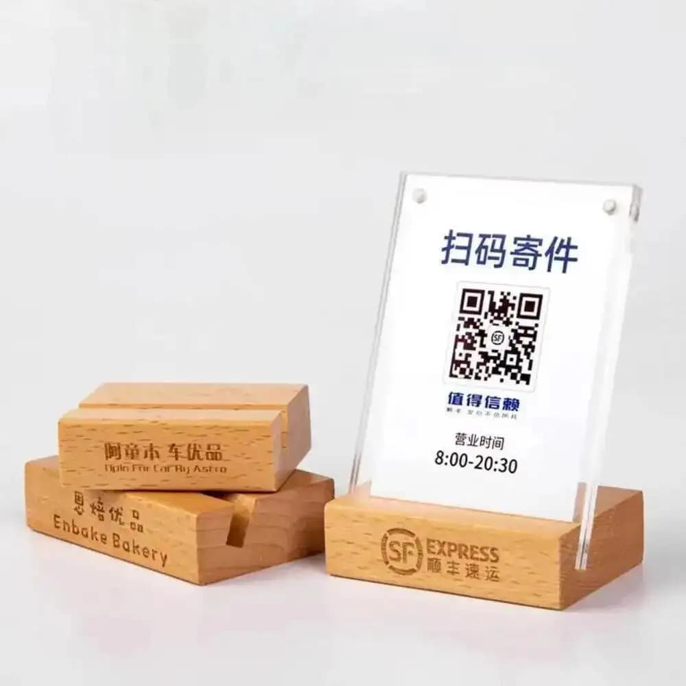 5 pz 100x150mm L Forma Legno Acrilico Segni Titolari Espositore Piccoli Prodotti Magnetici Nome Prezzo Etichetta Porta Carta di Carta
