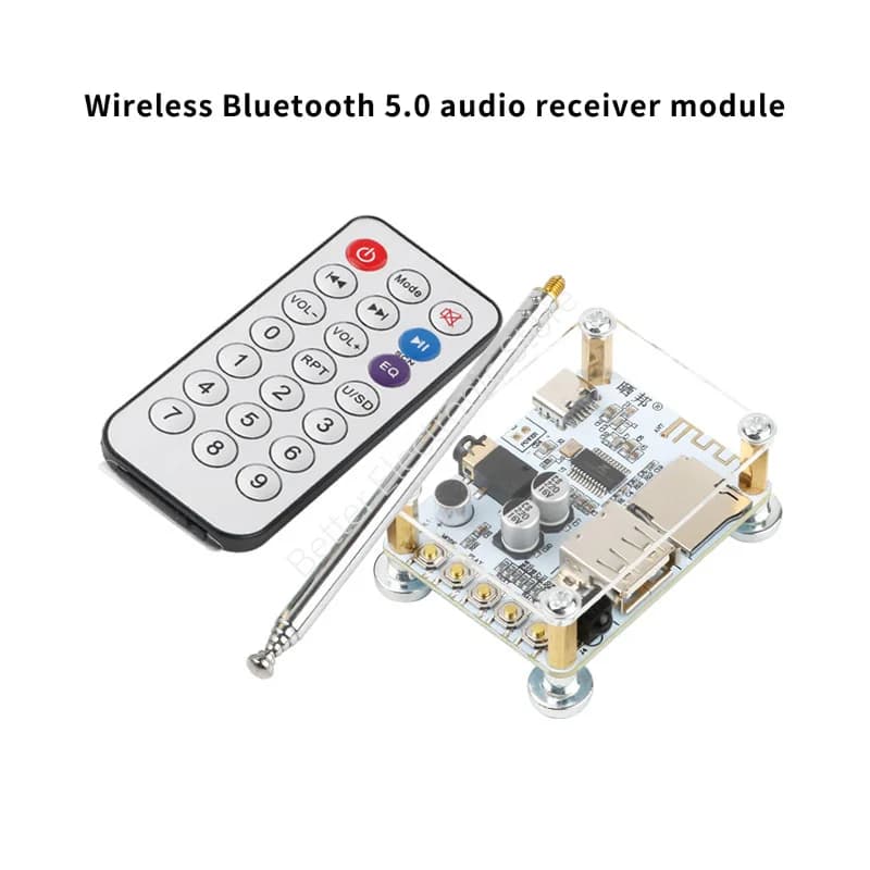 Ricevitore audio Bluetooth 5.0, amplificatore di potenza per auto e modifica del sistema audio, chiavetta USB, scheda TF, riproduzione FM, DC5V