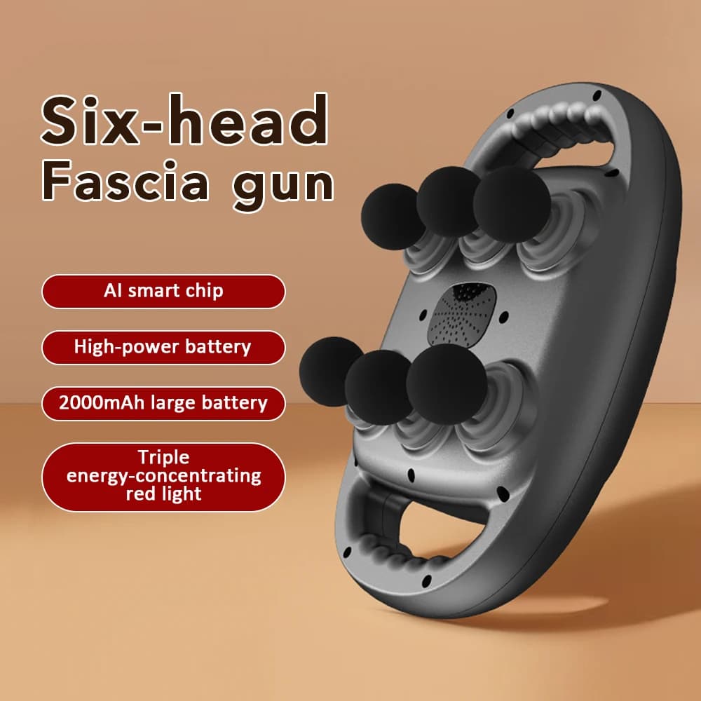 Electric Massage Gun with 6 Heads, High Frequency Vibration Massage for Body, Deep Massage for Back, Legs, Collo and Muscles
