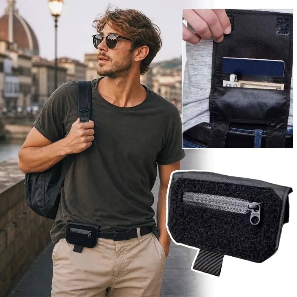 Waist Slim Belt Wallet Hidden Coin Purse Ultra Comfortable Hidden Travel Wallet, Lightweight Adjustable Strap Case Money Pouch