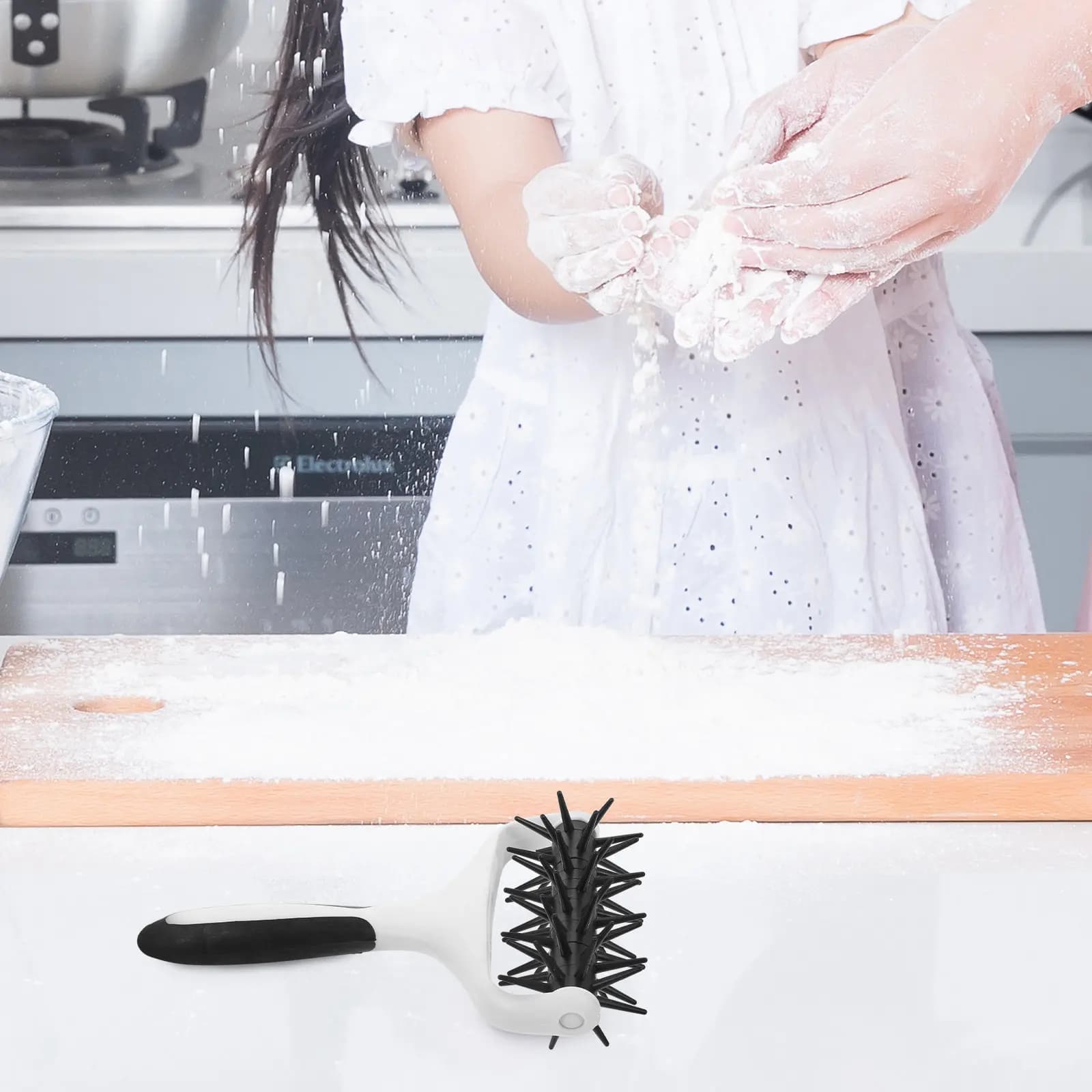 Rullo per Pizza con Punte, Foratore per Pasta, Strumento per Forare Impasti, per Biscotti, Croste di Torta, Pane, Pizza Fatta in Casa