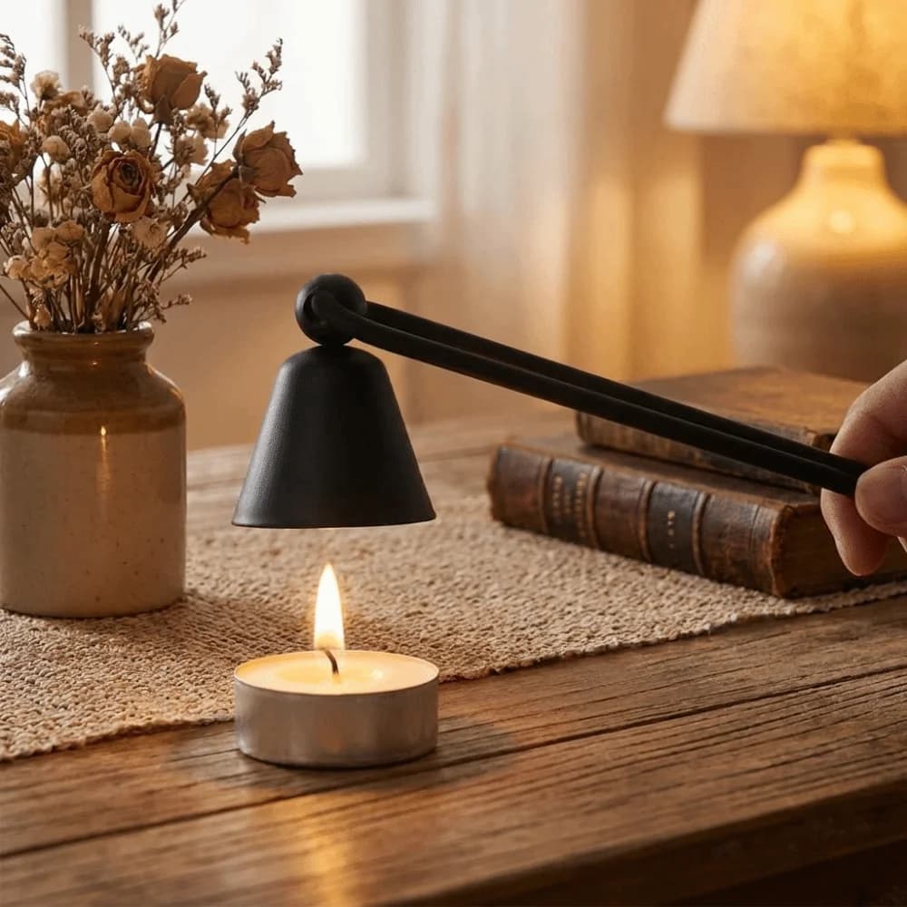 Creative Bell Shaped Candle Snuffer Long Handle Vintage Flame Stoppers Heat Resistant Iron Candle Wick Smotherer SPA Use