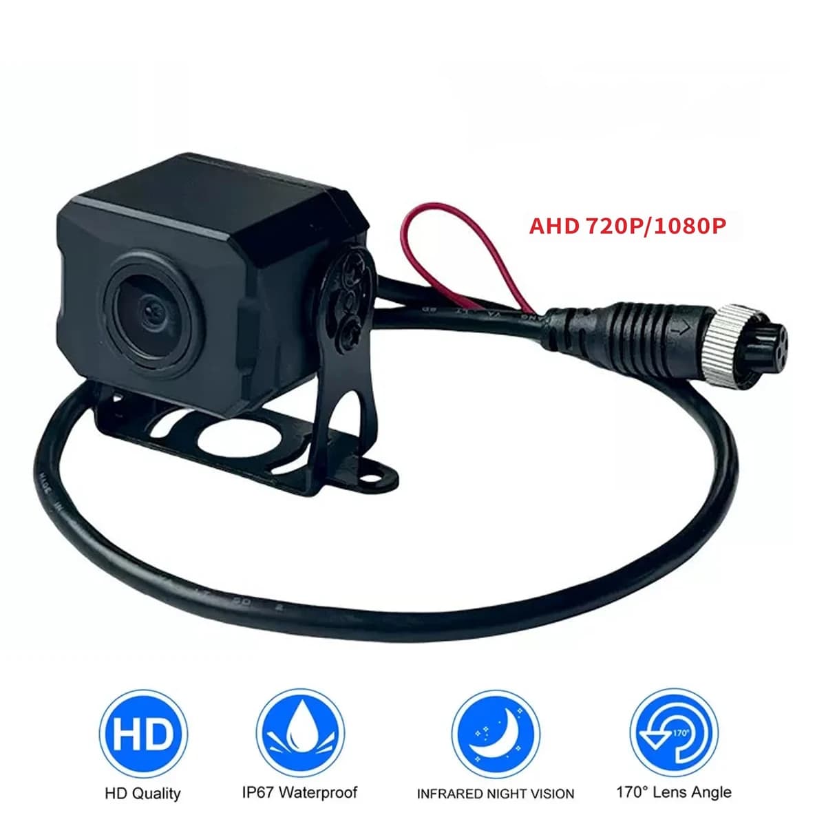 170 ° Telecamera per retromarcia per auto AHD 1080P per monitor per camion Installazione semplice Telecamera per retromarcia per visione notturna per autobus 12-24V