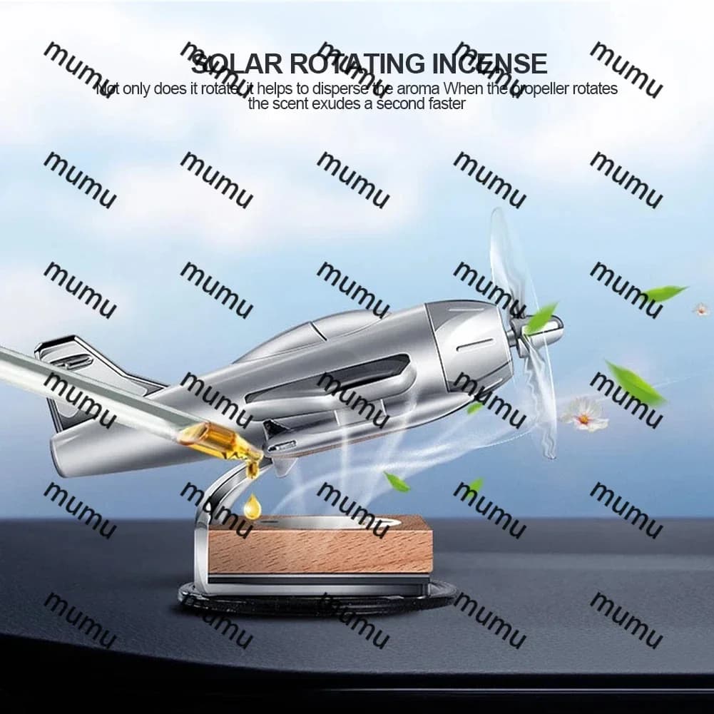 Diffusore per auto Base in legno Fragranza Diffusore di oli essenziali per auto Ornamenti per diffusore di aromaterapia per aeroplano solare