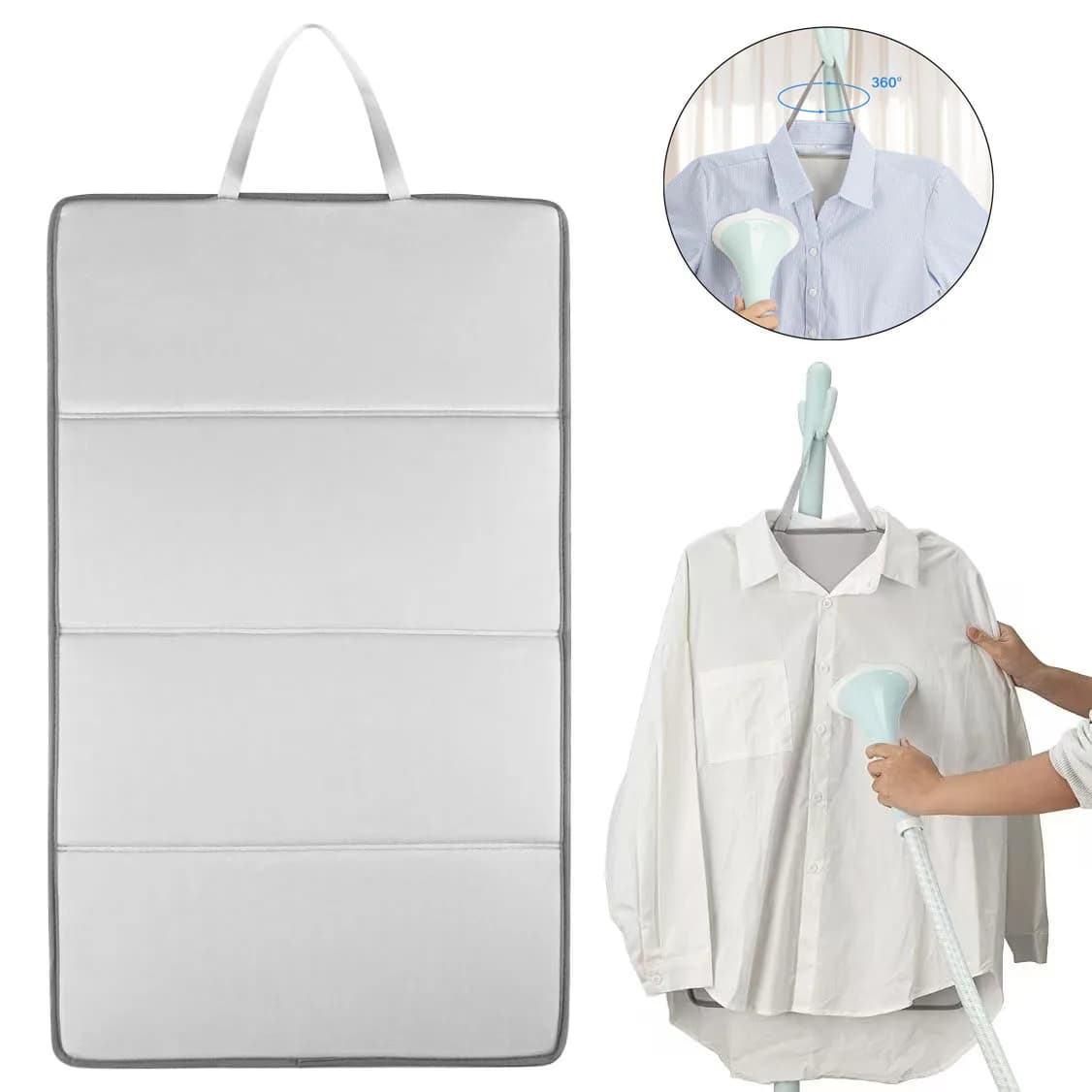 Tappetino da stiro portatile Tavolo da stiro sospeso Resistente al calore Tavola protettiva per vestiti da viaggio Piroscafo per vestiti Neatezza