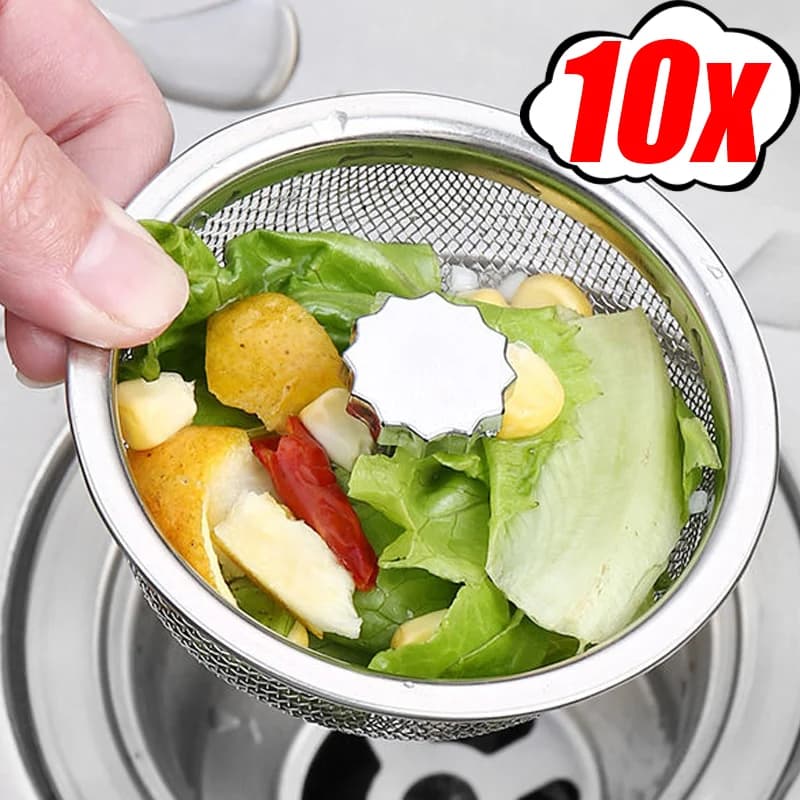1-10pcs Mesh Filtro per lavello da cucina Lavello in acciaio inossidabile Scarichi per fognature Cestino Tappo per rifiuti Filtri Anti-intasamento Scarico a pavimento Forniture