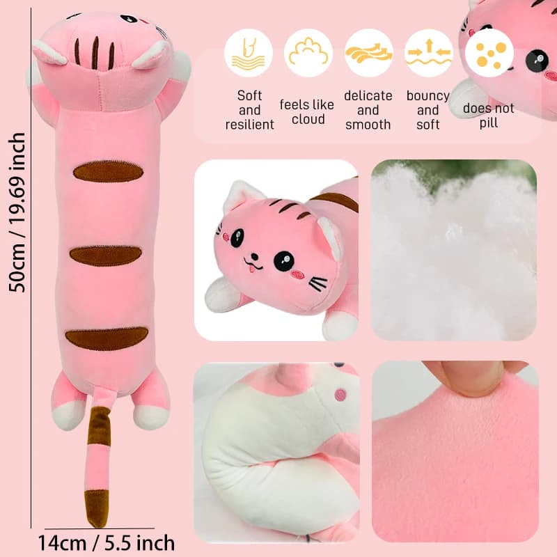Cuscino riscaldante per cuscino di peluche con gatto carino riscaldato tramite USB Cuscino riscaldante per schienale, collo, spalle per ragazze, gatti adulti