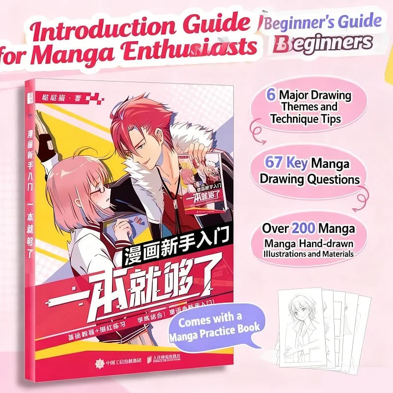 Manga Drawing Book for Beginners: Step-by-Step Guide to Drawing Anime Characters Learn Sketching, Poses & Expressions