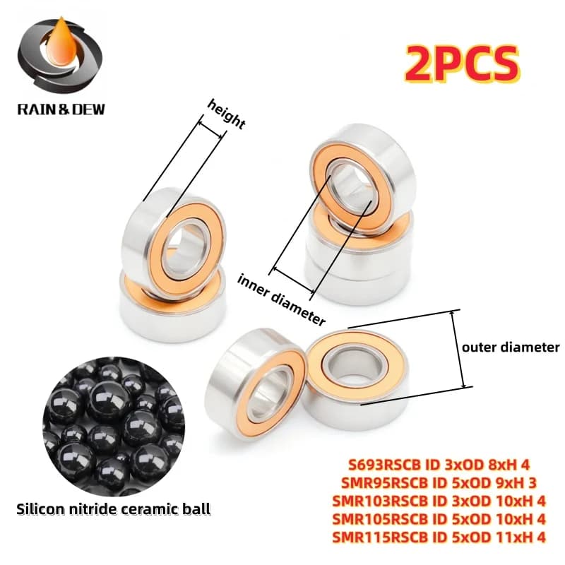 2PCS Miniature Ball Bearing 3x8x4 3x10x4 5x9x3 5x10x4 5x11x4 Hybrid Ceramic Bearing Stainless bait casting Spinning Fishing Reel