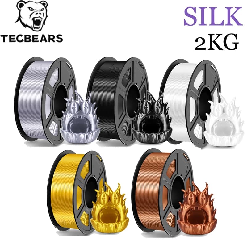 TECBEAS Silk 3D Printer Filament with 2 rolls 1,75 mm Neapolitely wounded Coloful High tenacity for 3D filament Fast delivery from stock