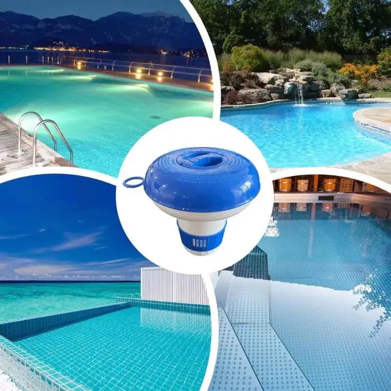 【DOA】1Pcs Pool Chlorine Floater Automatic Sterilizer Pool Floating Chlorine Dispenser With Lifting Ring For Chlorine Tablets{D}