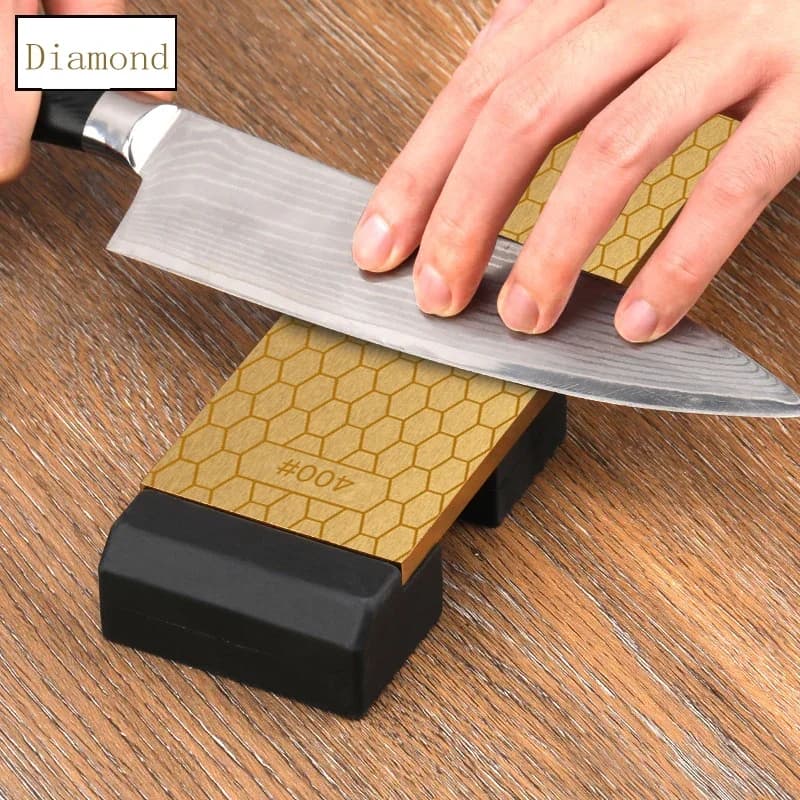 Grano doppio lato nuovo Design diamante coltello affilatura pietra pattini da ghiaccio piastra metallica guida Base 400 1000 grana