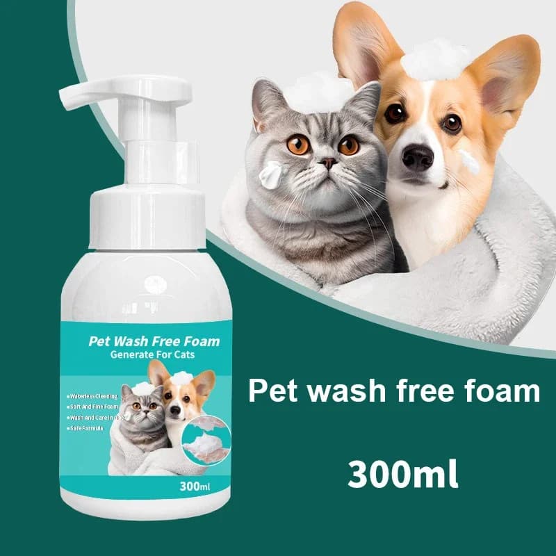 300ml Agente per la pulizia a secco Pet Gel doccia senza acqua Schiuma per cani e gatti Decontaminazione Prodotti per la pulizia degli animali Shampoo per cani