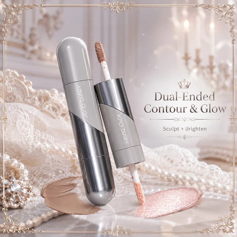2-in-1 Dual Ended Liquid Contour Highlighter Stick Cream Face Sculpting Bronzer Glow Makeup Long Lasting Waterproof Blendable