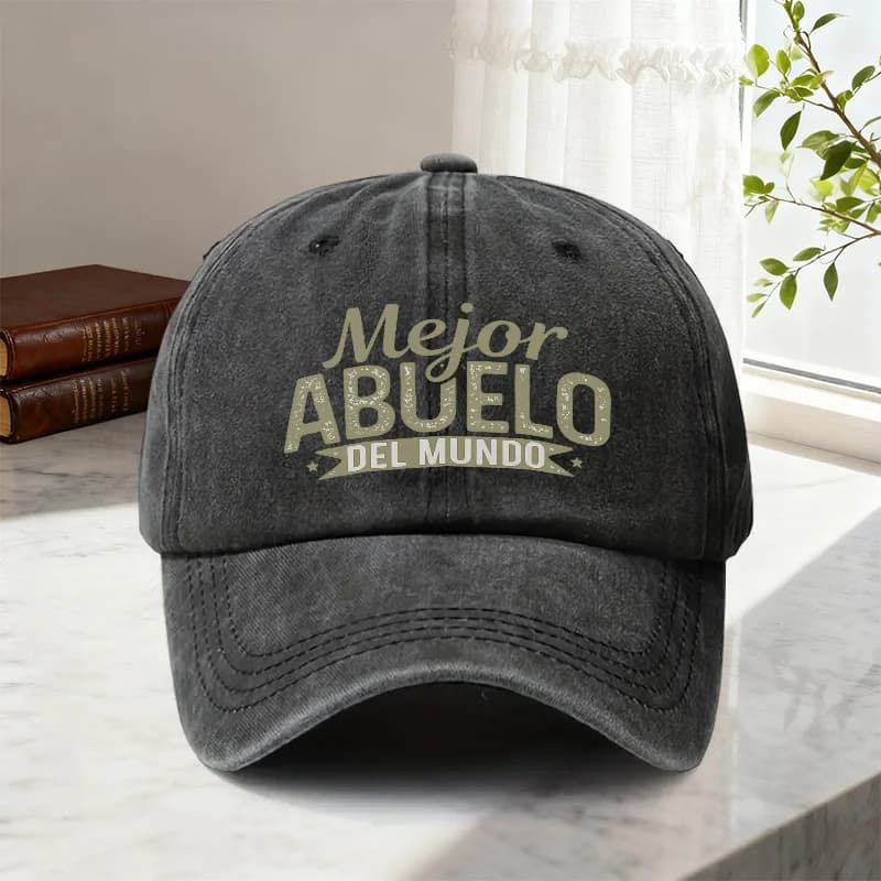 Best Grandfather Hat in the World, 1 Piece - Unisex Hat Adjustable With Printing 'Best Grandfather', Fun Gift For Grand Parents