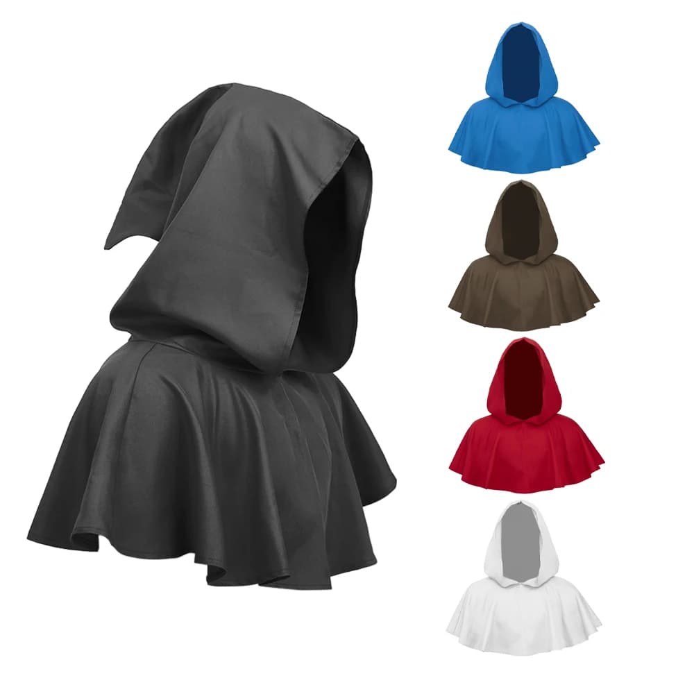 Monaco Medieval Costumes Cosplay Mago Hooded mantle Frate Sacerdote Vampire Short dress Adults Unisex Fantasia Mantelle for Halloween parties