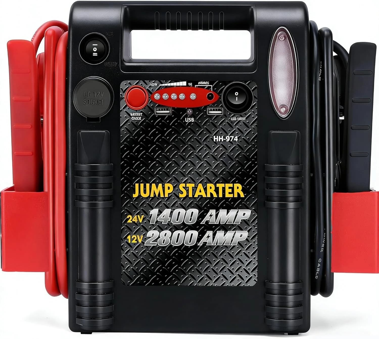 Avviatore di Emergenza 12V/24V - 2800/1400 Amp, Potente Jump Starter per Camion, Trattori, Escavatori e Motori Automobilistici