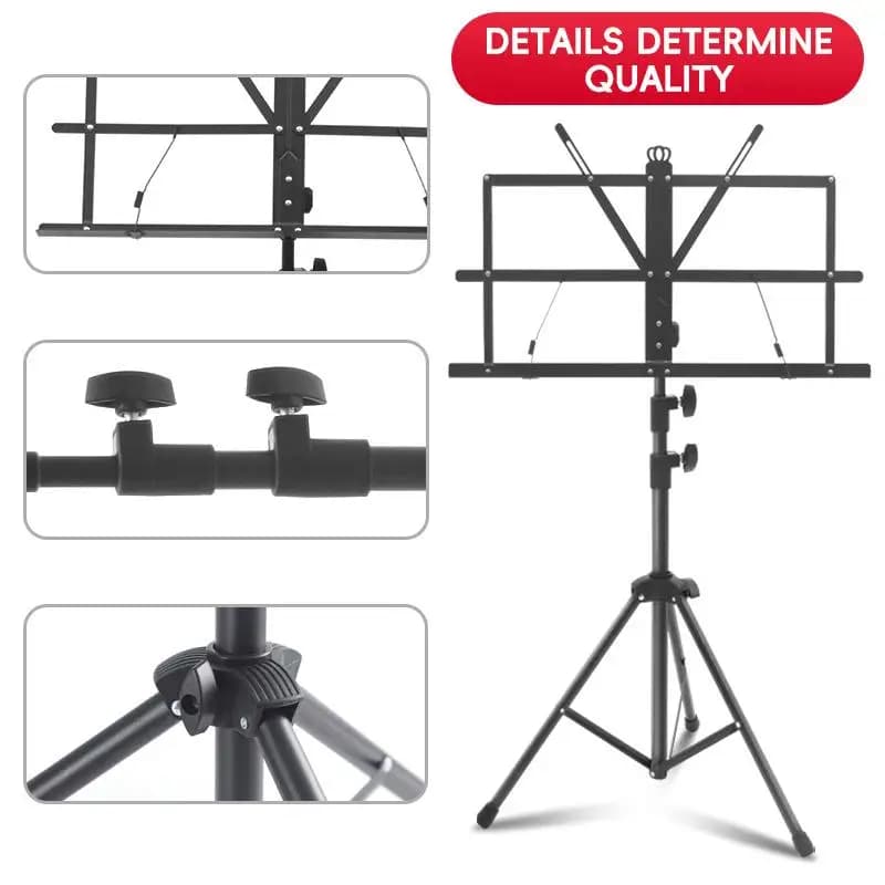 Nuovo supporto per spartiti 2 in 1, pieghevole, doppio uso, supporto da tavolo per libri, staccabile, portatile, per strumenti musicali