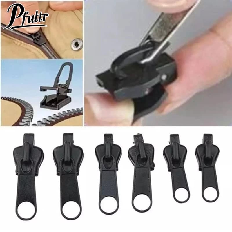 Kit di riparazione cerniera universale da 6 pezzi, testa cerniera staccabile istantanea rapida, sostituzione della cerniera, per borse da giacca, cappotti, cucito gratuito