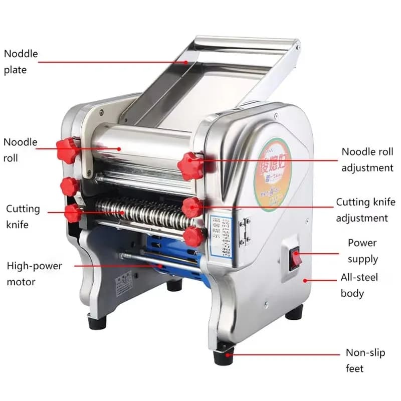 Macchina Automatica Elettrica per Tagliare la Pasta, Sfogliatrice per Impasto, Macchina per Fare la Pasta per Uso Domestico e Commerciale