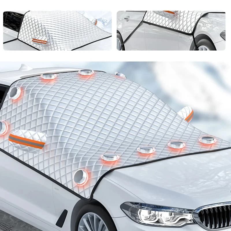 Copertura magnetica per parabrezza per auto Inverno Ghiaccio Neve Polvere Protezione antigelo Protezione UV Finestrino anteriore per auto Parasole Copertura esterna