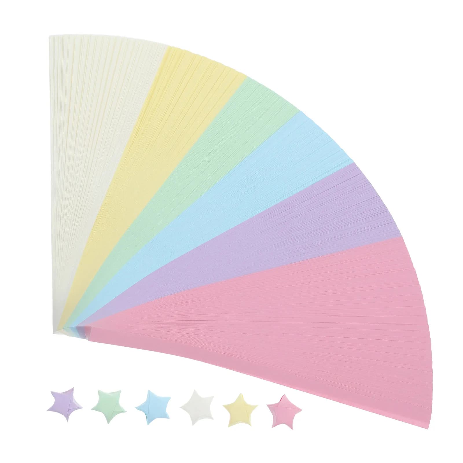 540Pcs Lucky Star Paper Strips Origami Craft Paper Pastel Gradient Textured Easy-Fold for DIY Decorative Cards Wrapping