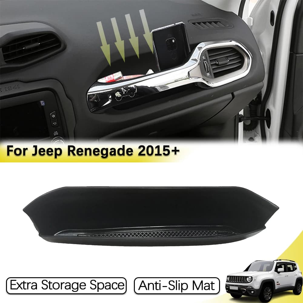 Auto Copilota Grab Maniglia Scatola di Immagazzinaggio Vassoio Organizzatore per Jeep Renegade 2015-2023 ABS Bracciolo Stivaggio Riordino Accessori Interni