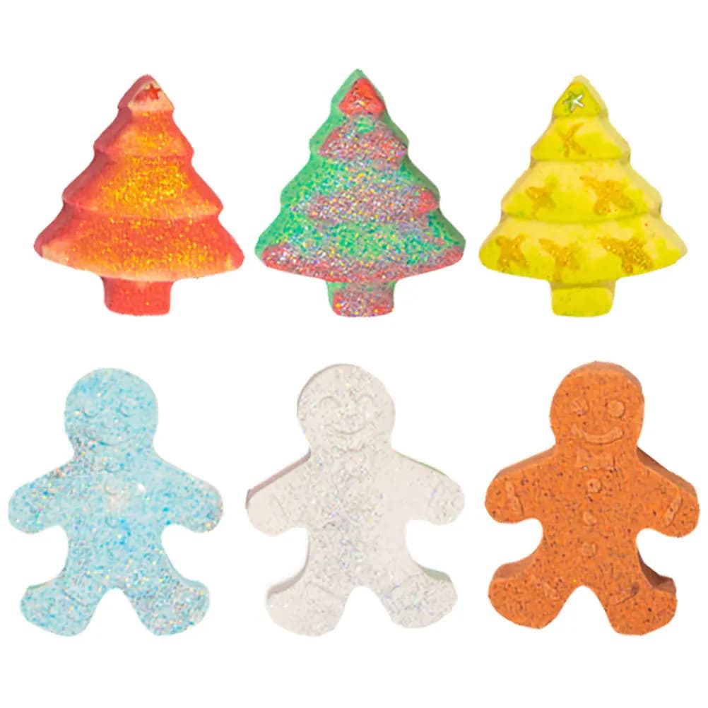 Set di 6 Sali da Bagno Profumati al Gingerbread Natalizio con Oli Essenziali per un Relax nella Vasca