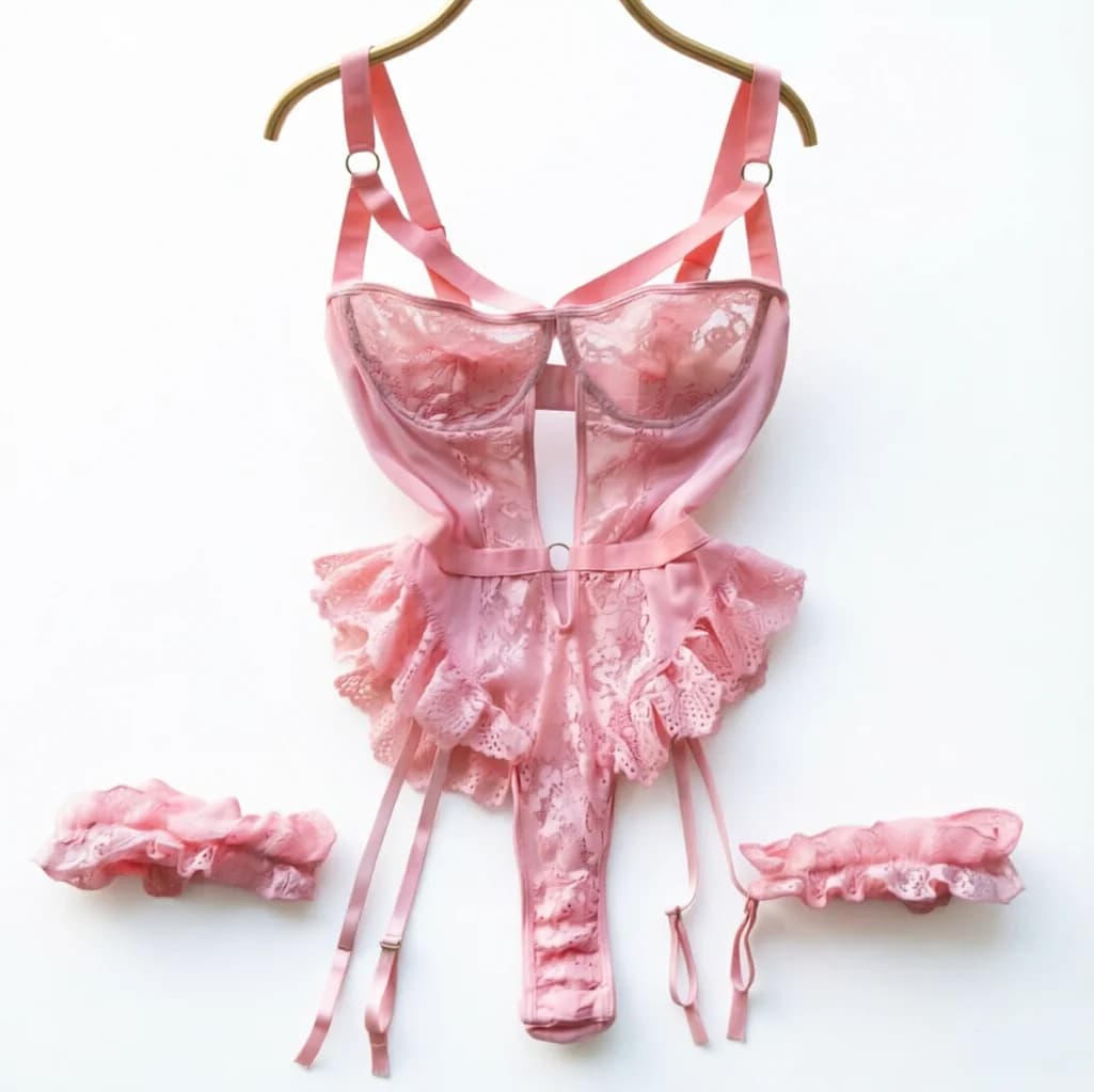 Set of erotic intimate bras for woman Set of lace bras with garter Intimo 2025 Bra with ferret and brief thong Set of women's underwear