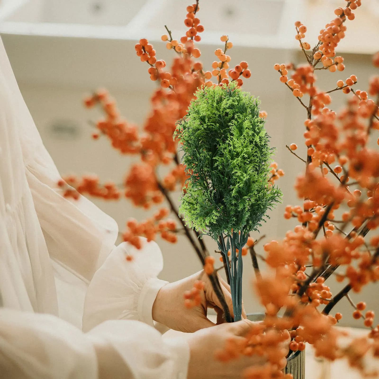 4 pcs artificial plant for domestic use, realistic plastic fake plant for table floral composition, wedding party, office, home