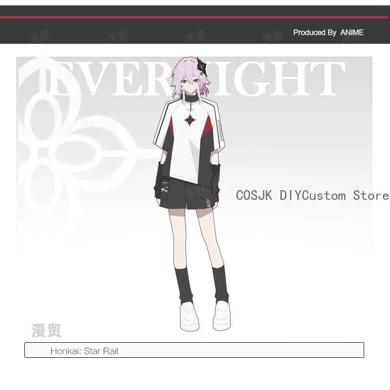 2026 Game Evernight Theme Honkai：Star Rail Anime Cosplay Comicon Summer Student Short Sleeve T-shirt Tee Shorts Daily Clothes