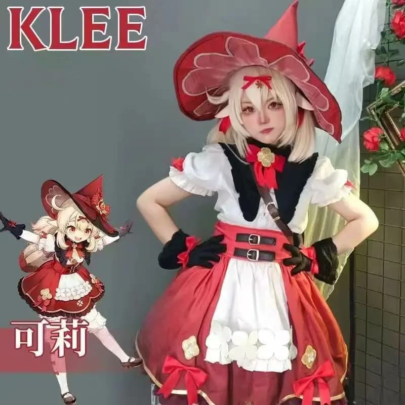 Genshin Impact cosplay costume Klee the Witch Magic Flower Star Candle little witch cosplay suitable Halloween Christmas