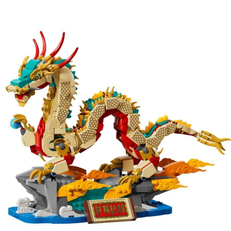 Nuovo prodotto 1171 particelle disponibili Set di blocchi di costruzione modello drago cinese di buon auspicio Regalo giocattolo per blocchi di costruzione per adulti