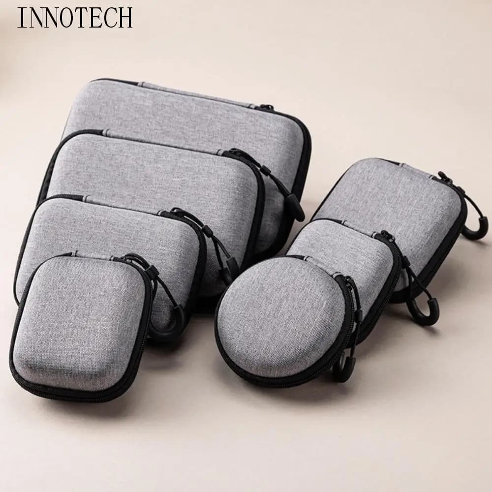 Borsa portaoggetti rigida in EVA antiurto Borsa protettiva impermeabile per auricolari Borsa organizer portatile leggera per cavi dati