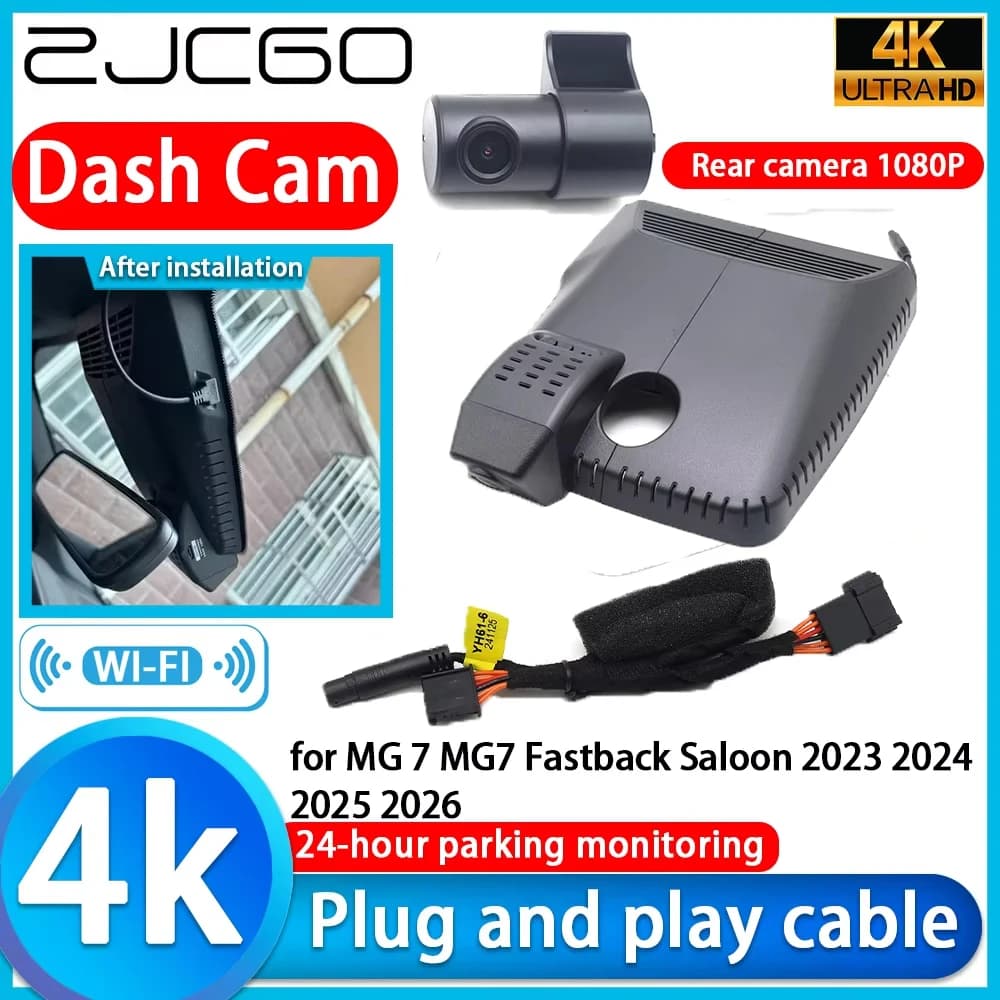 DVR 4K WiFi dashboard camera for MG 7 MG7 Fastback Saloon 2023 2024 2025 2026, with Sony IMX335 lens, video recorder and night vision