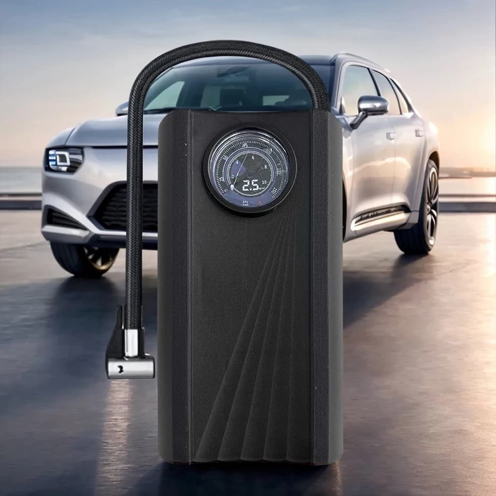 Pompa d'Aria per Auto 150PSI, Gonfiatore Portatile per Pneumatici, Pompa Digitale di Alta Precisione con Display LCD per Auto, Moto, Bici e Palloni