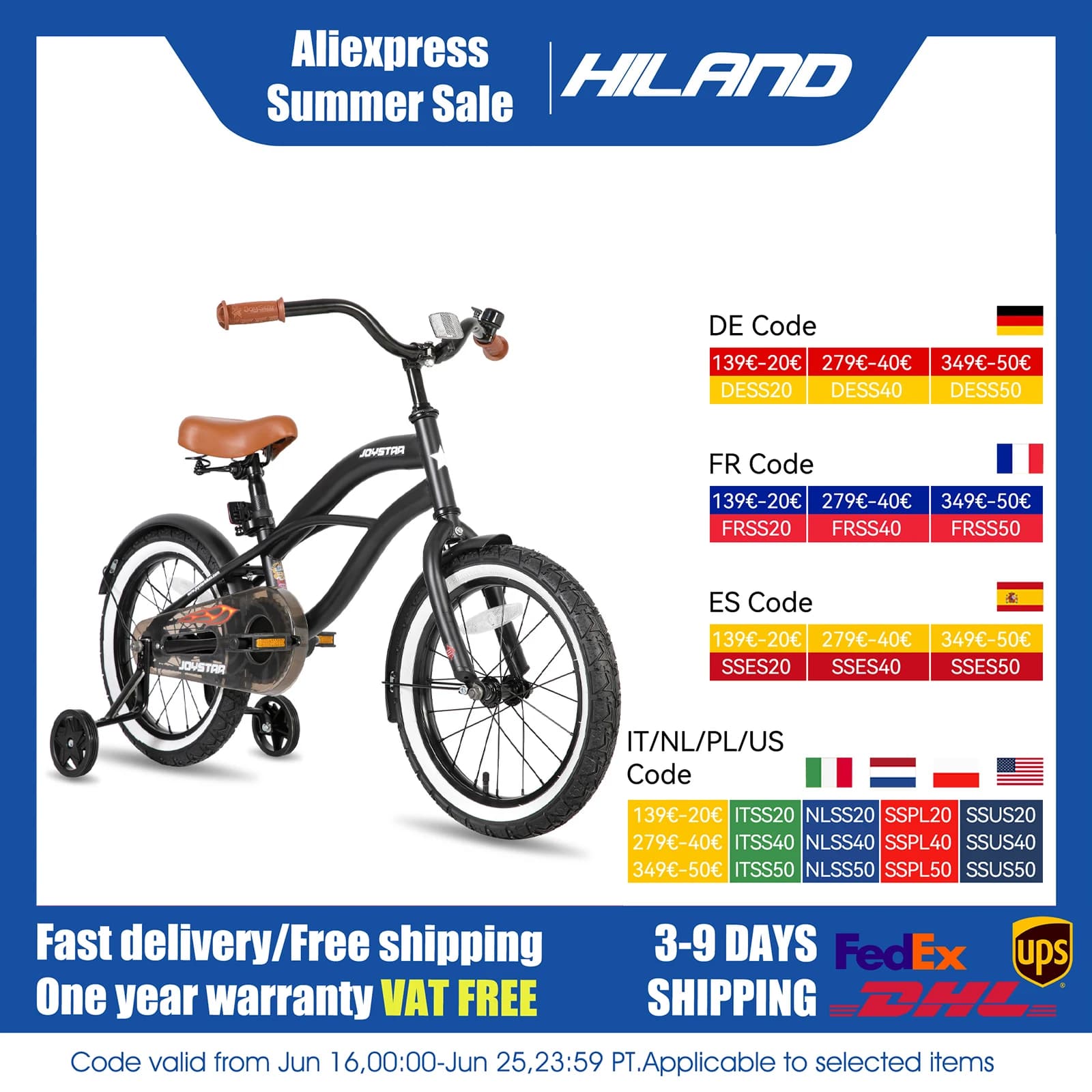 Spedizione gratuita negli Stati Uniti 12/14/16 pollici 6 colori bambini bici per bambini con ruota da allenamento principessa bambini biciclette ragazze bici pausa piede BSCI