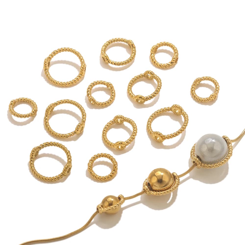 10 pieces stainless steel lace beads set of diy beads hand-made beads loose spacers jewelry accessories cave