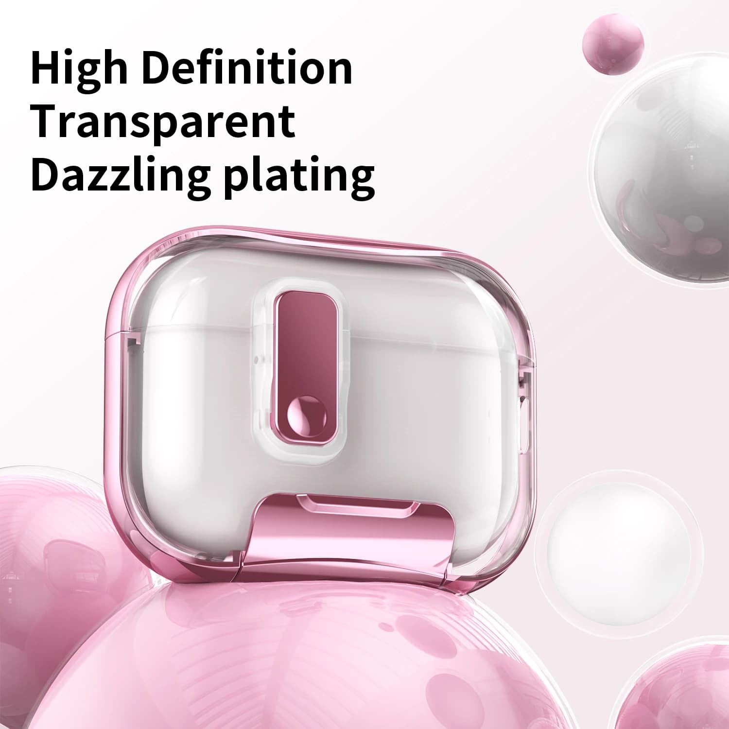 Custodia trasparente per Apple AirPods Pro 3 con supporto per telefono, cover per auricolari con blocco a chiave e portachiavi per AirPods Pro 3