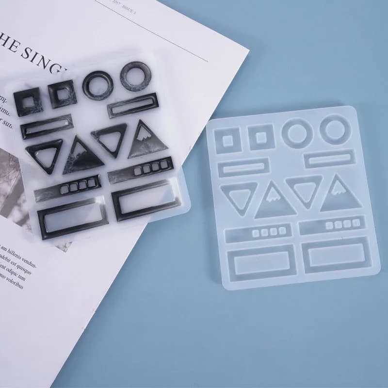 Stampo Stampi in resina di cristallo fai-da-te Orecchini pendenti Gioielli pendenti di Natale Gioielli fai-da-te Orecchini a bottone con piastra completa Stampo in silicone