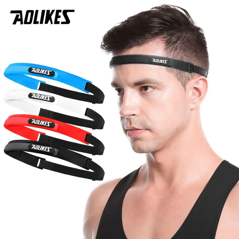 AOLIKES Fascia elastica per la testa Fascia morbida in silicone per corsa Yoga Ciclismo Fascia per il sudore per uomo Donna Fitness Basket Tennis Fascia per capelli